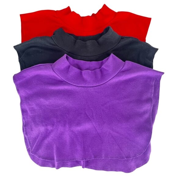 Blair Tops - Blair Womens Mock Turtleneck Dickie Set Of 3 Dickey Red Black Purple Size FF
